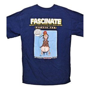 REDNECK WORDS TO LIVE BY Mens Medium T-Shirt Navy Blue FASTINATE Jeff Foxworthy